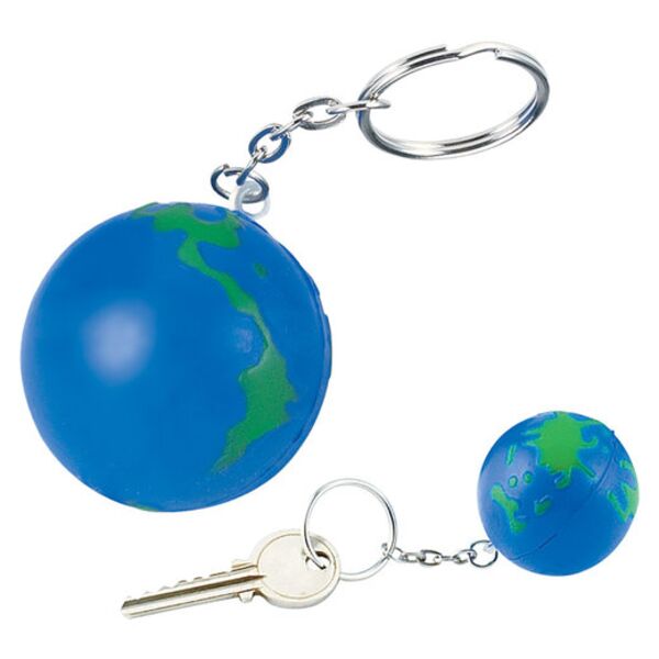 Globe Earth Shape Stress Ball Keychain Thumbnail