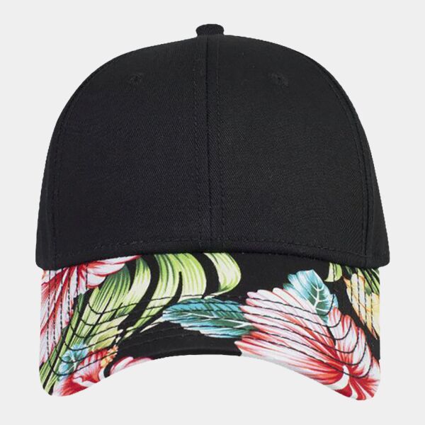 OTTO Hawaiian Pattern Visor Superior Cotton Twill Six Panel Low Profile Baseball Cap Thumbnail